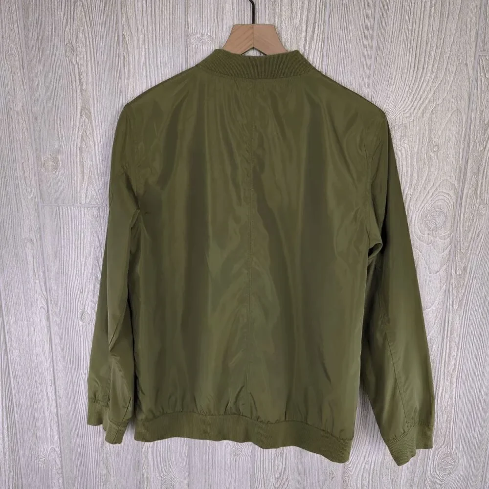 Cat & Jack Army Green Bomber Jacket Full Zip Pockets Boys XL Size 16